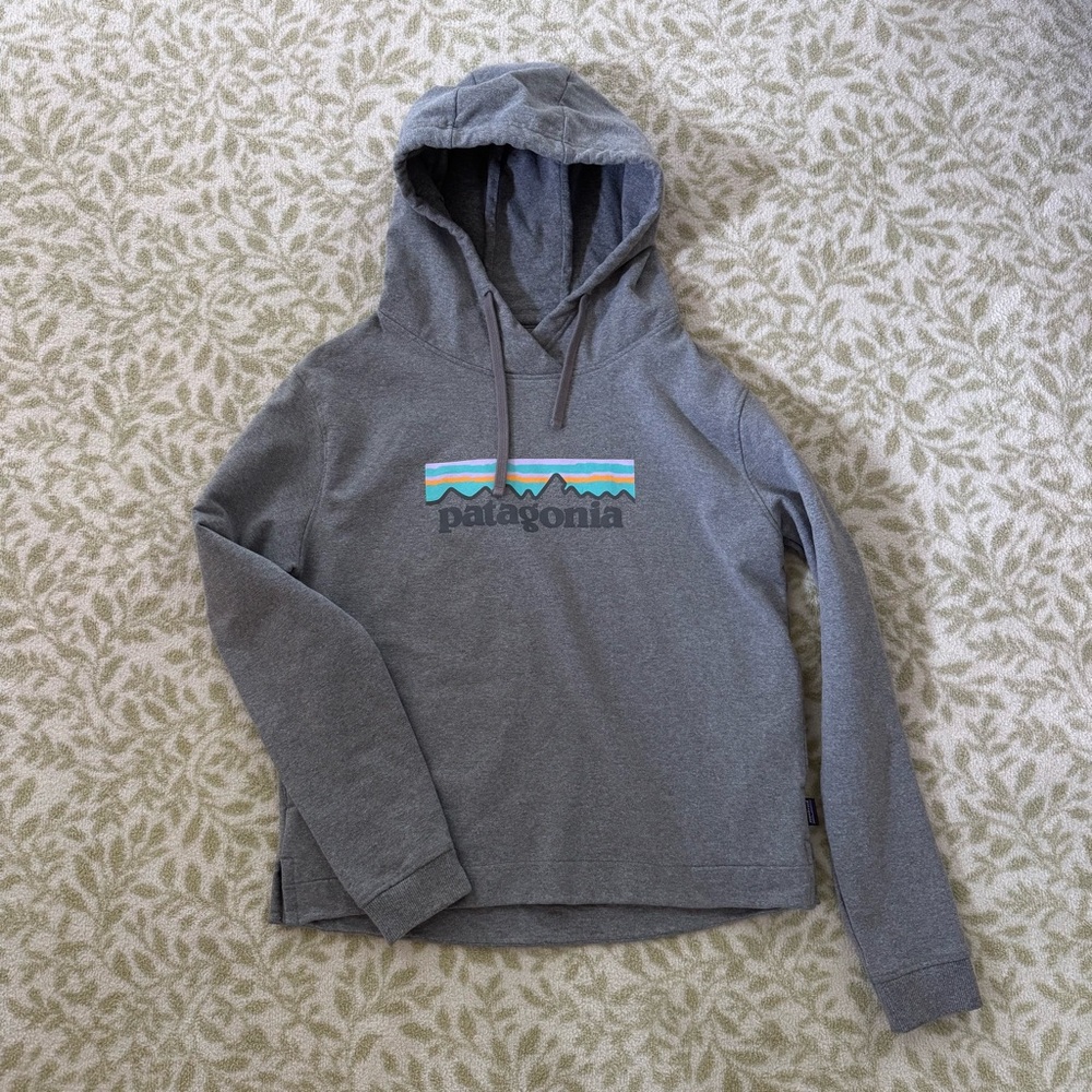 PATAGONIA PASTEL P6 LOGO UPRISAL HOODIE Gravel Heather Size Medium